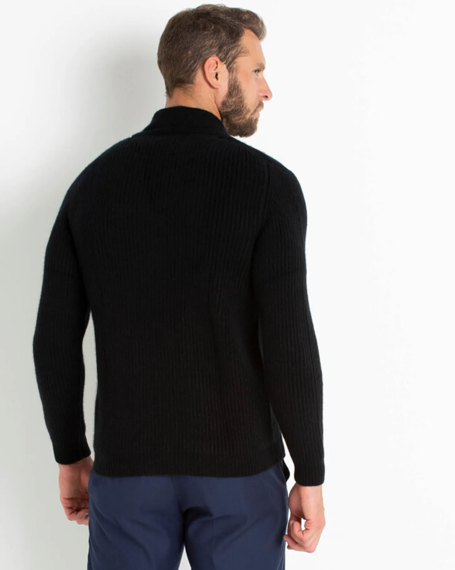Cardigan Cachemire Col Chale Droit