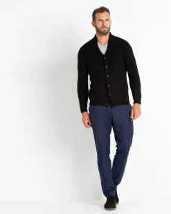 Cardigan Cachemire Col Chale Droit