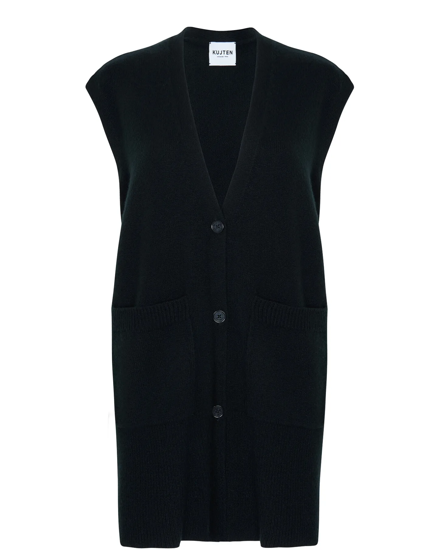 Cardigan Cachemire Col V Sans Manches