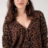 Cardigan Cachemire Court Leopard