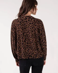 Cardigan Cachemire Court Leopard