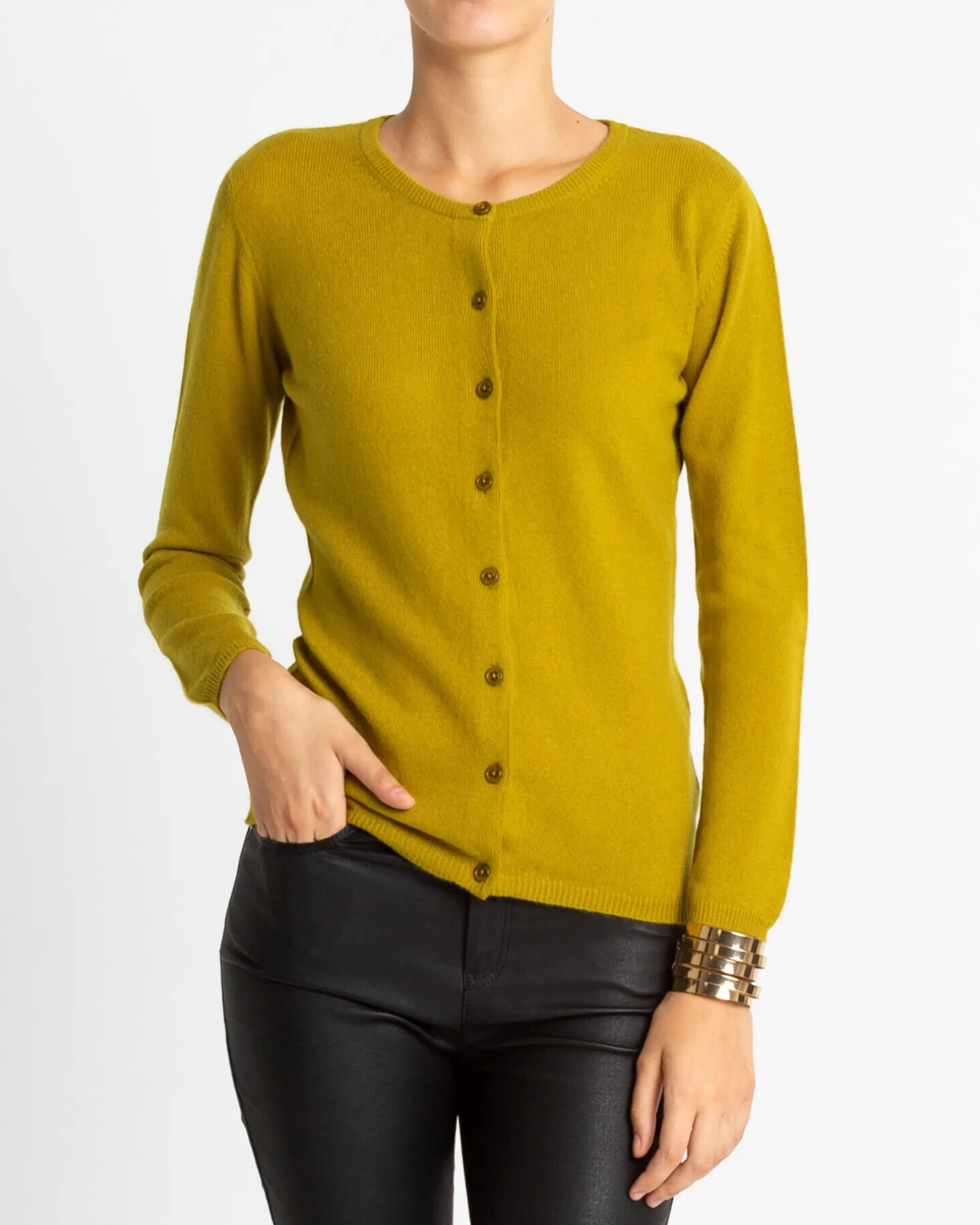 Cardigan Col Rond Manches Longues Basic