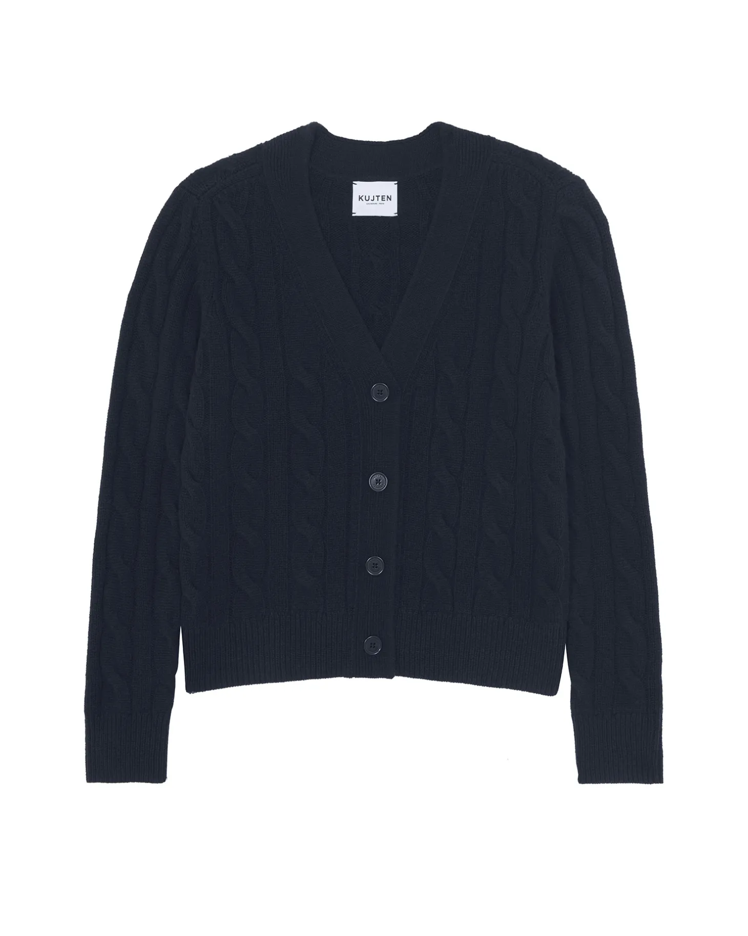 Cardigan Court Cachemire Torsade, 8 Fils
