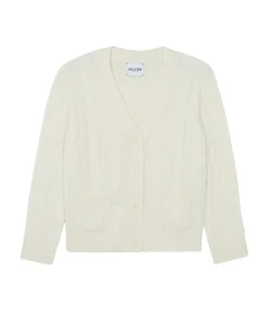 Cardigan Court Cachemire Torsade, 8 Fils