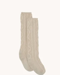 Chaussettes Cachemire Torsade, 6 Fils