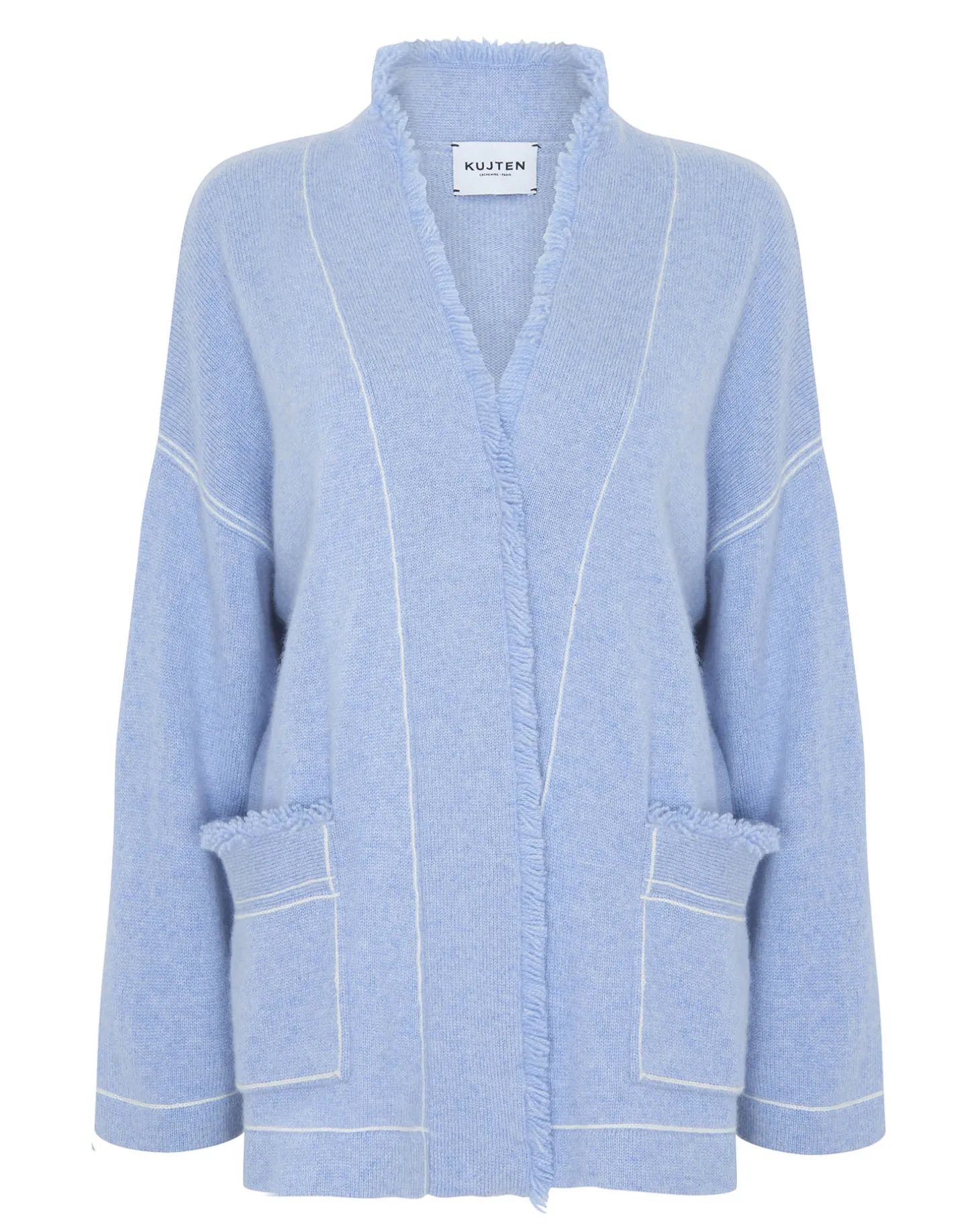 Gilet Cachemire Longs Bords Franges