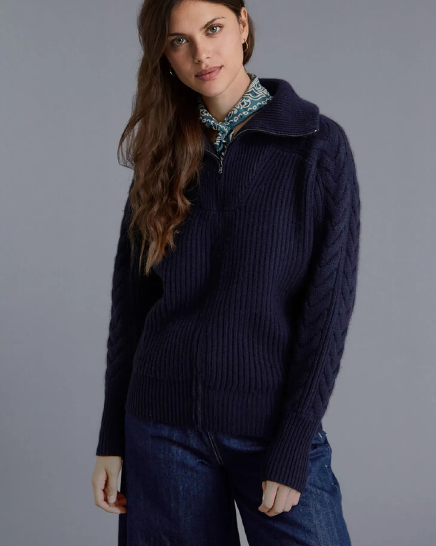 Gilet Zippe Col Camionneur Femme