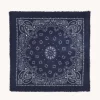 Grand Bandana Cachemire A Frange, 2 Fils