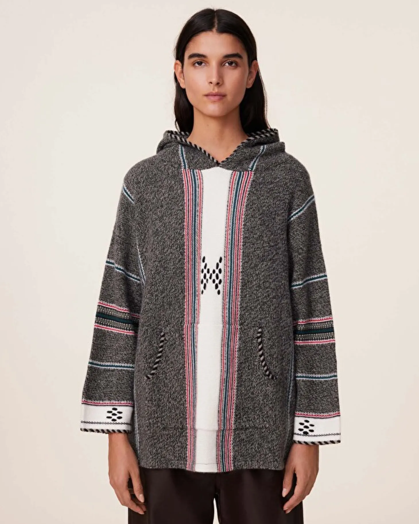 Hoodie Oversize Cachemire Jacquard, 6 Fils