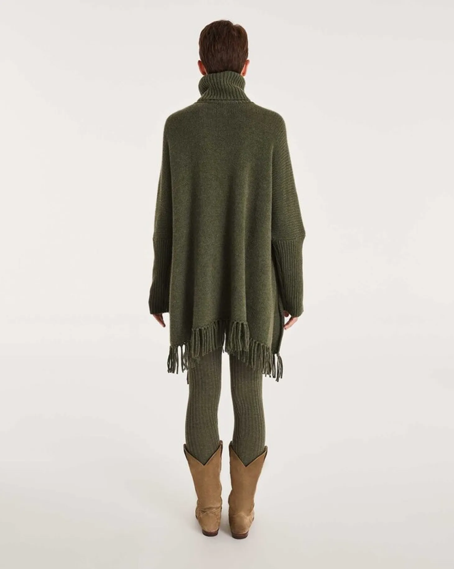 Poncho Cachemire A Franges Femme
