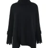 Poncho Cachemire Col Roule Oversize, 10 Fils