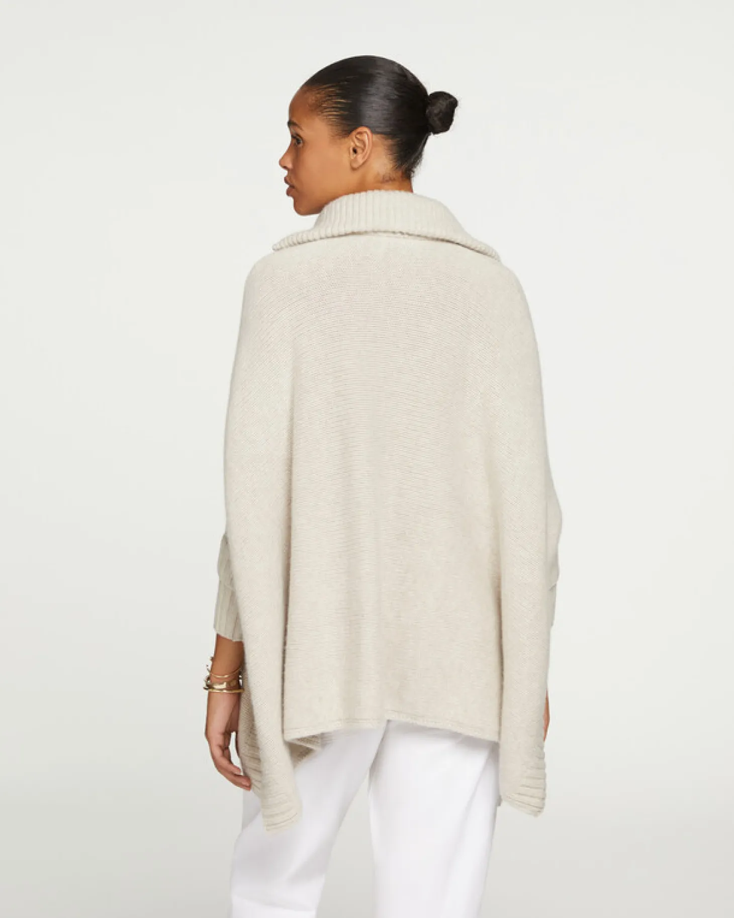 Poncho Cachemire Femme Col Camionneur