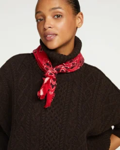 Poncho Cachemire Oversize Col Roule