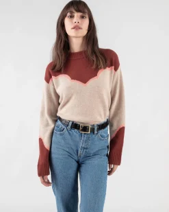 Pull Cachemire Col Rond Bicolore