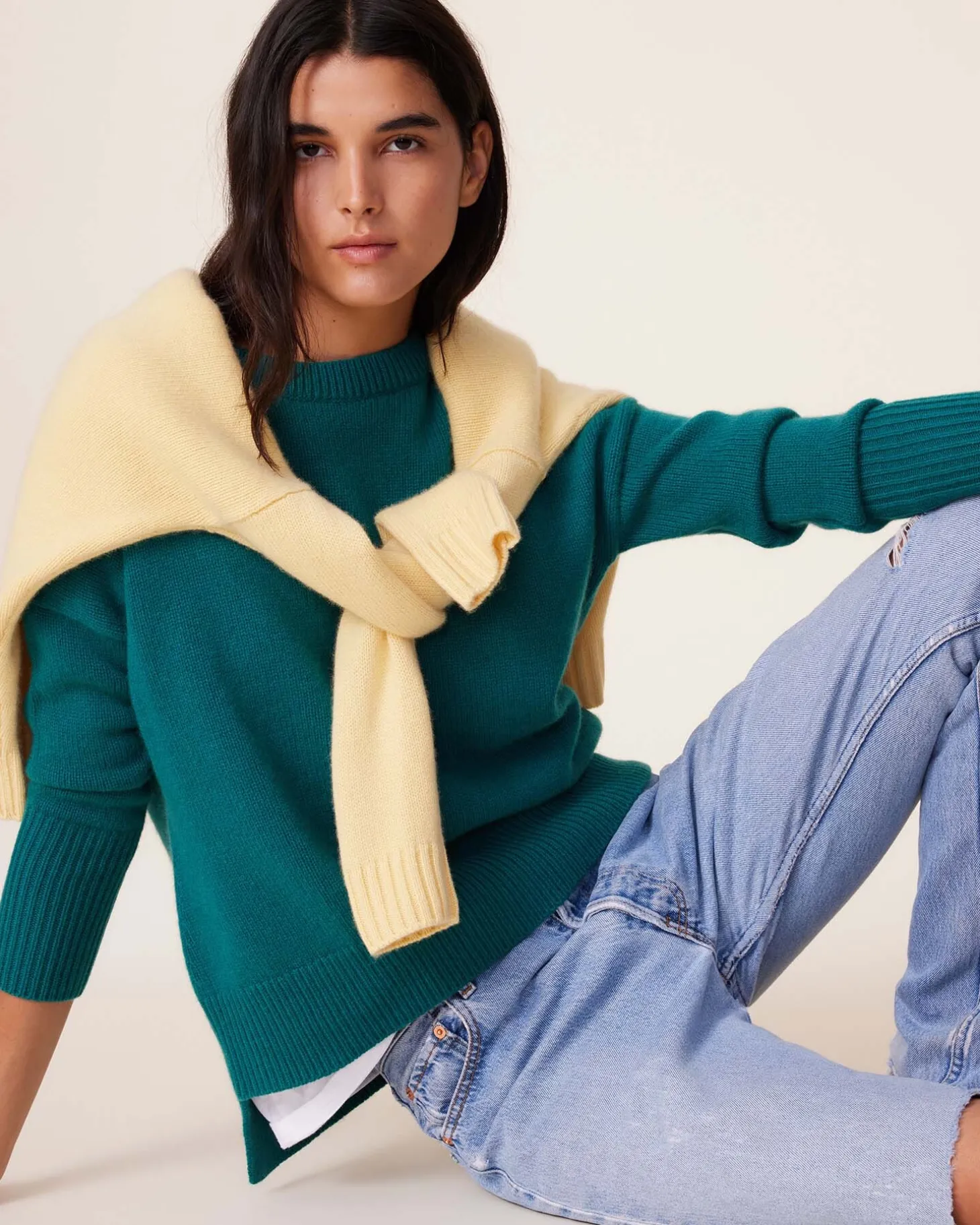 Pull Cachemire Col Rond Femme, 4 Fils
