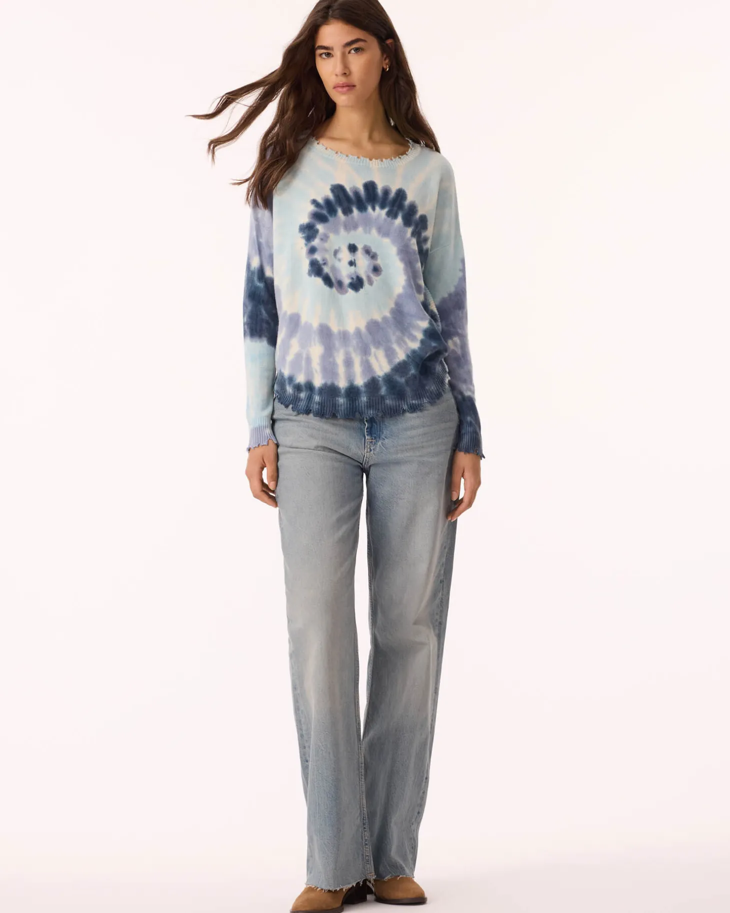 Pull Cachemire Col Rond Liquette Tie & Dye