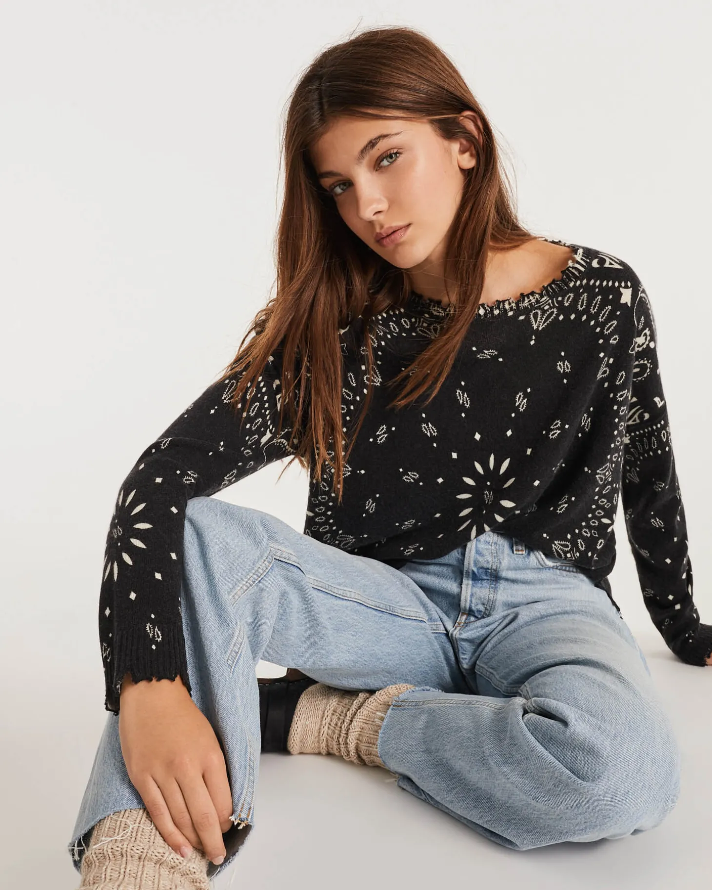 Pull Cachemire Col Rond Liquette, 2 Fils