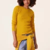 Pull Cachemire Col Rond Manches Cotelees, 2 Fils