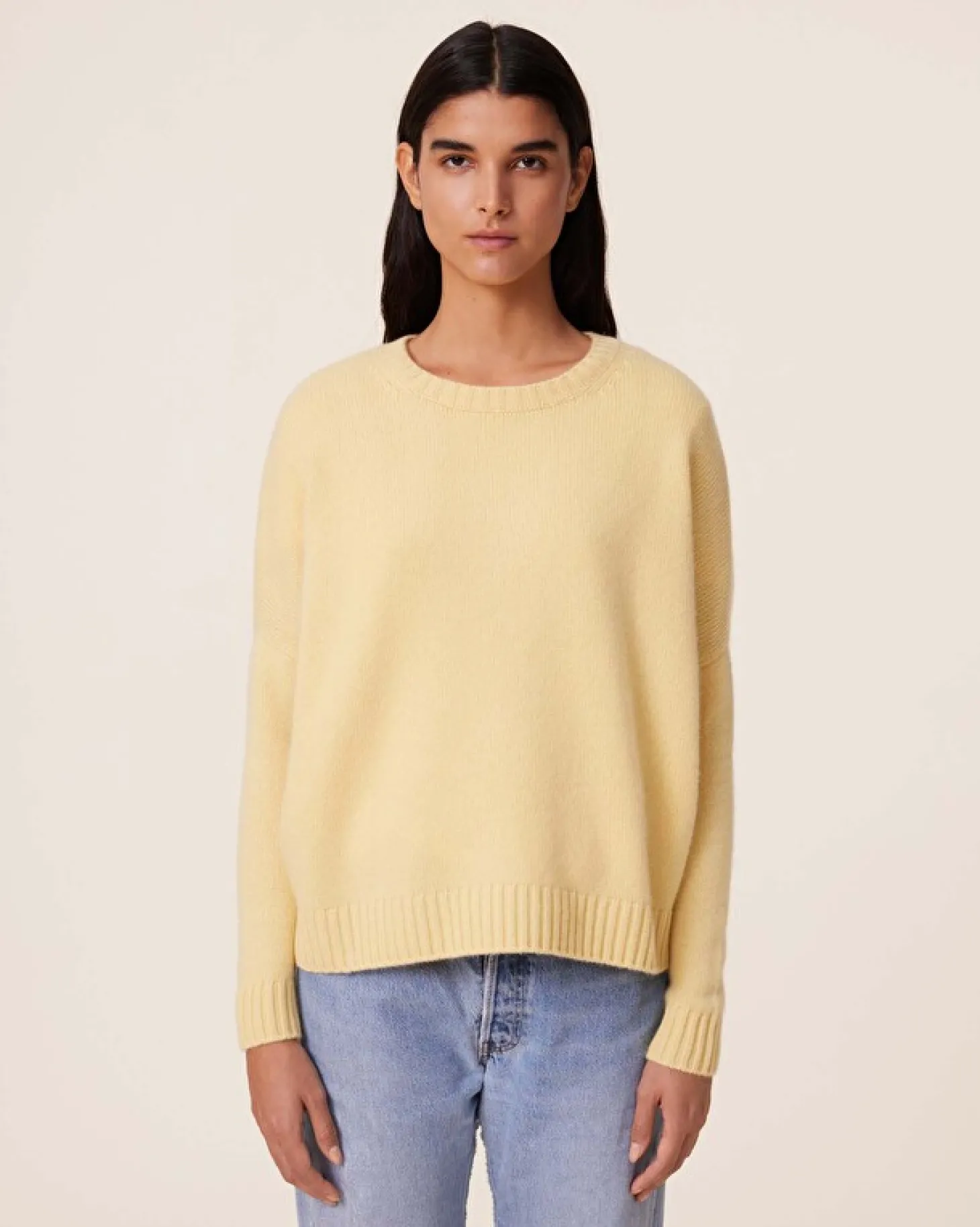 Pull Cachemire Col Rond Oversize Femme, 6 Fils