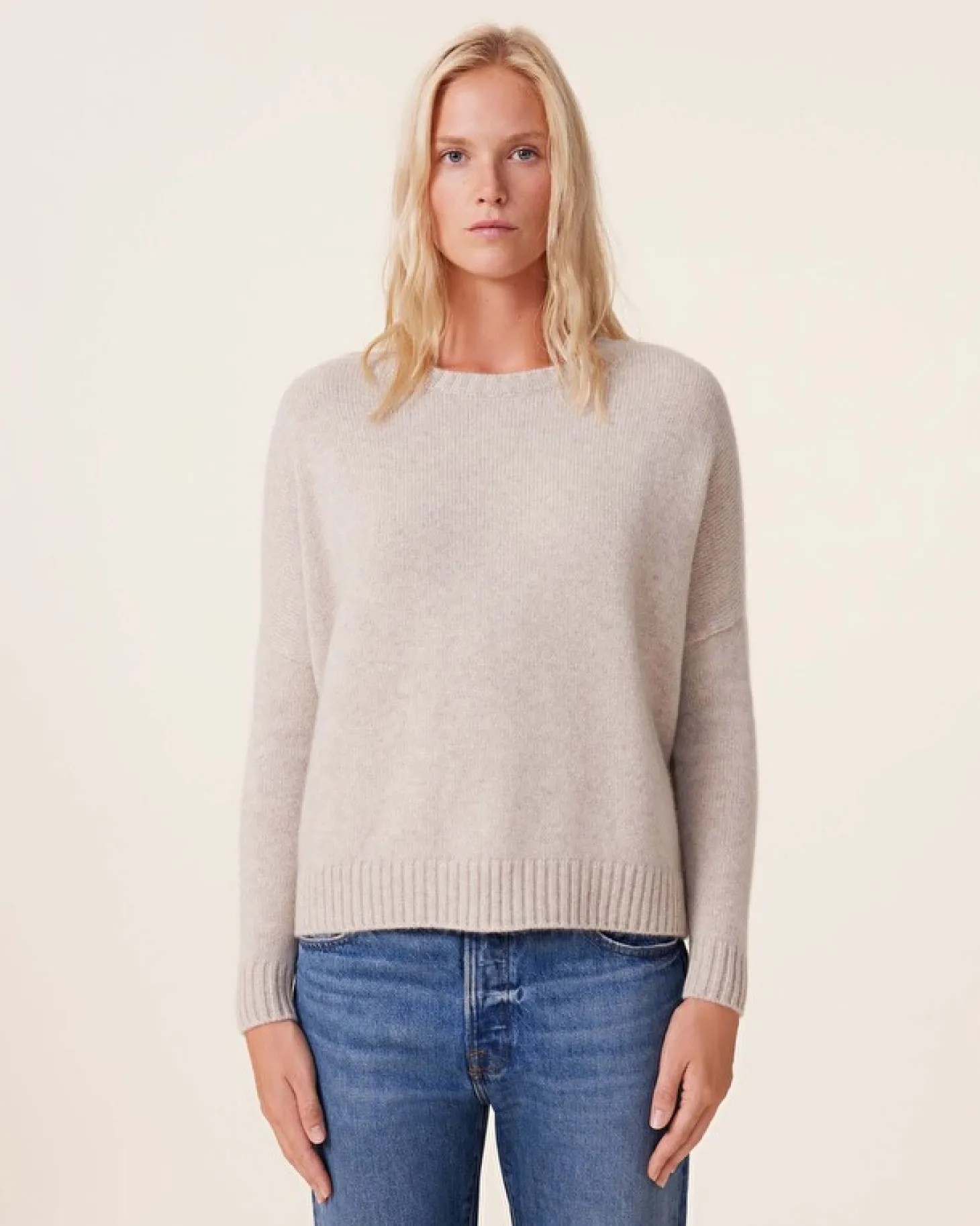 Pull Cachemire Col Rond Oversize Femme, 6 Fils