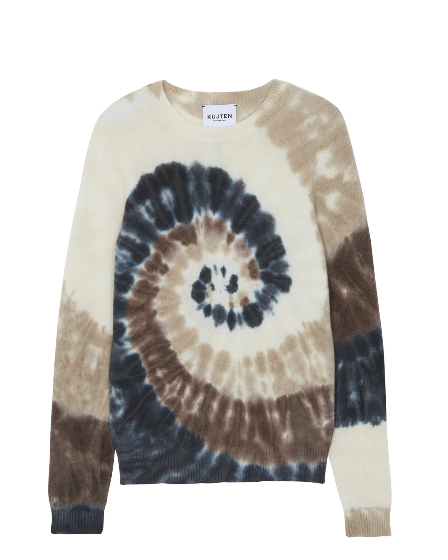 Pull Cachemire Col Rond Tie & Dye, 2 Fils