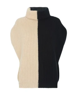 Pull Cachemire Col Roule Colorblock