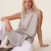 Pull Cachemire Col Roule Sans Manches, 6 Fils