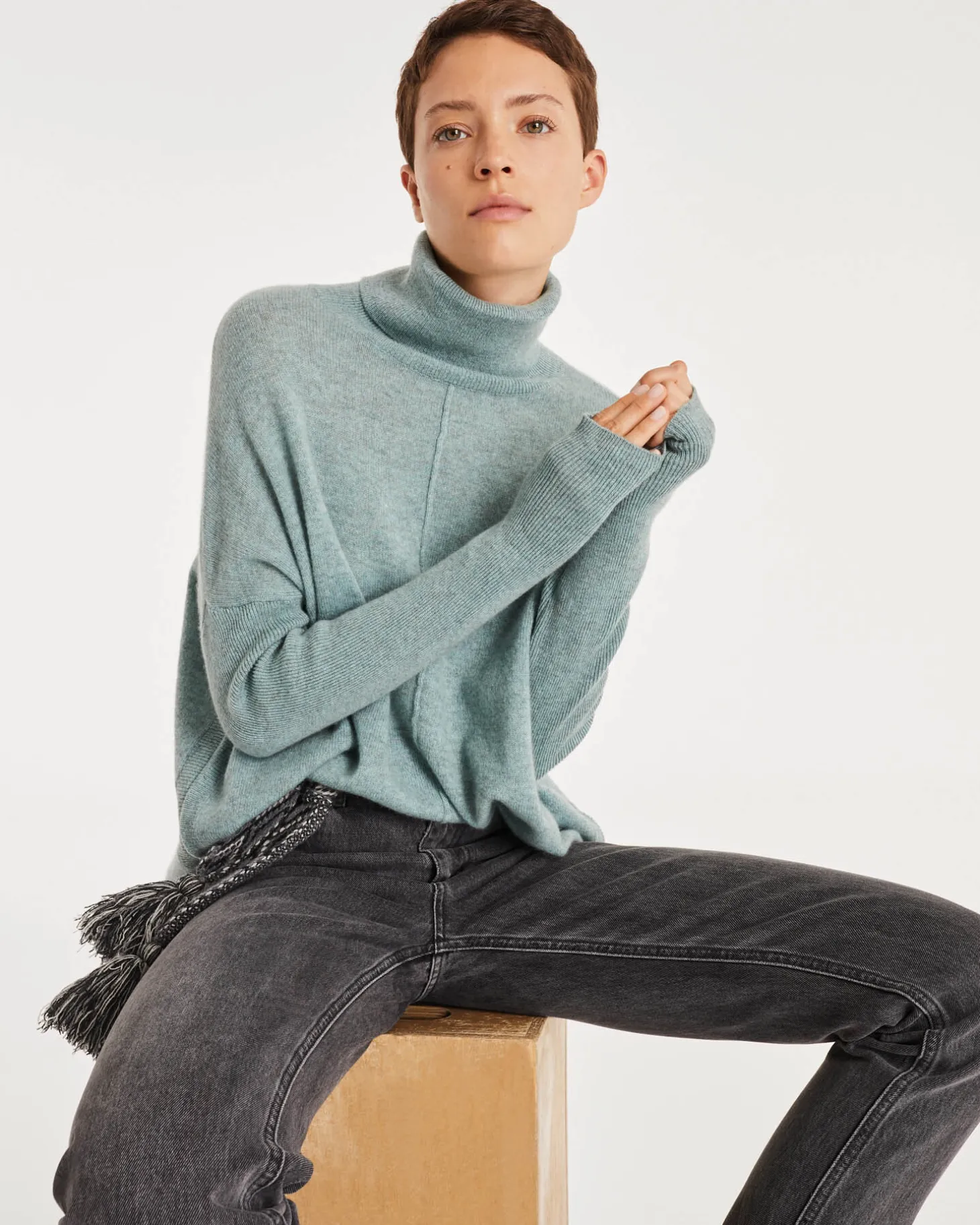 Pull Cachemire Col Roule Oversize