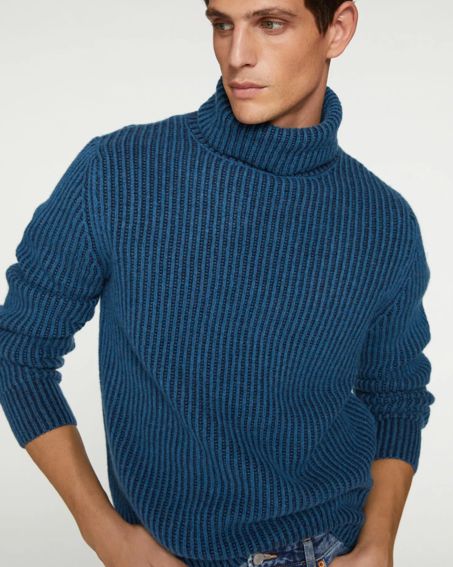 Pull Cachemire Col Roule Manches Longues