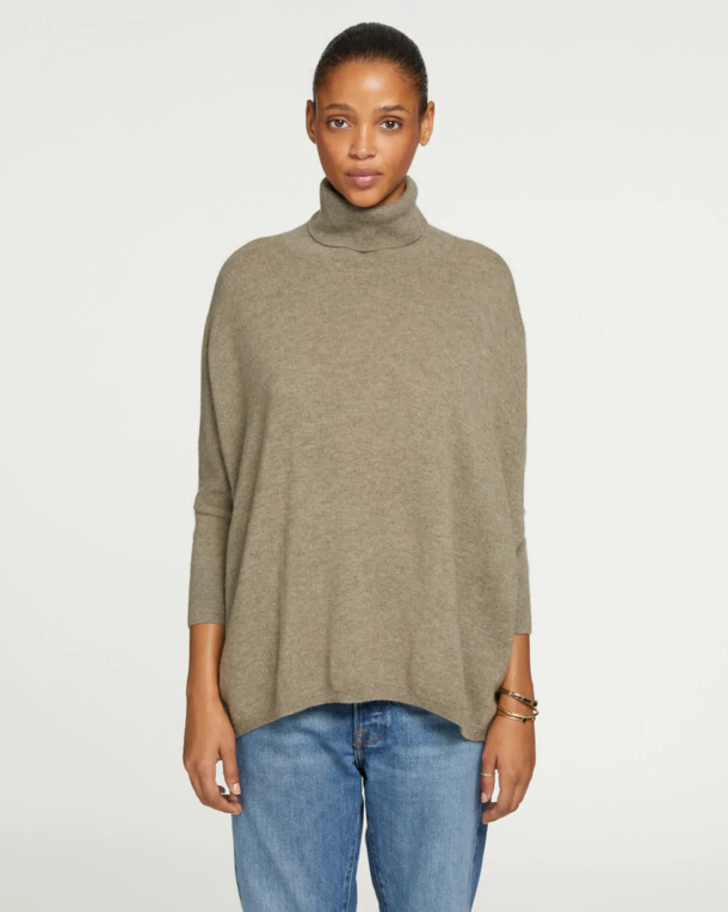 Pull Cachemire Col Roule Oversize