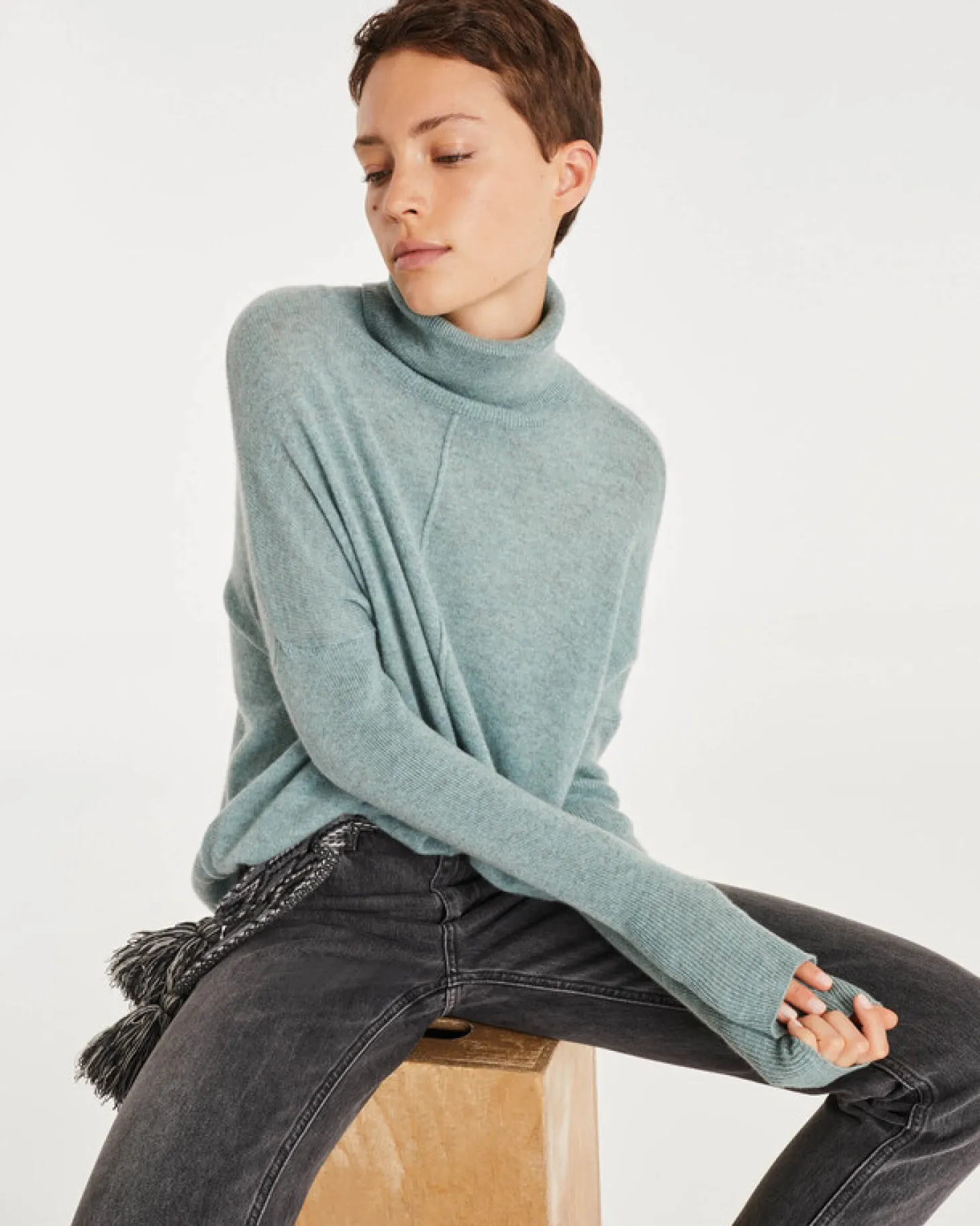 Pull Cachemire Col Roule Oversize