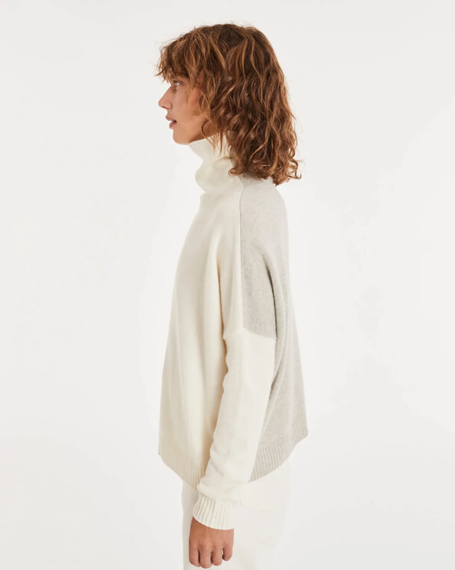 Pull Cachemire Col Roule Oversize Femme