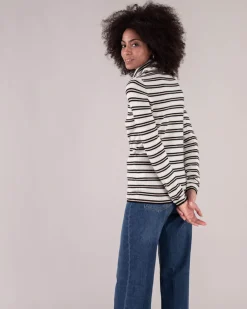 Pull Cachemire Col Roule Raye Femme