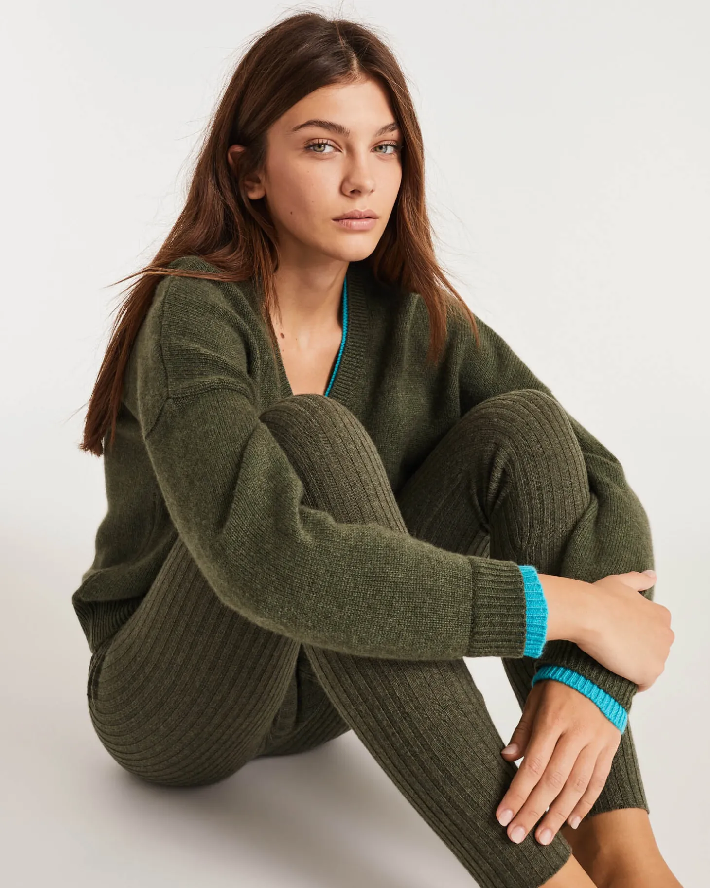 Pull Cachemire Col V Boyfriend Femme