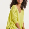 Pull Cachemire Col V Femme Oversize