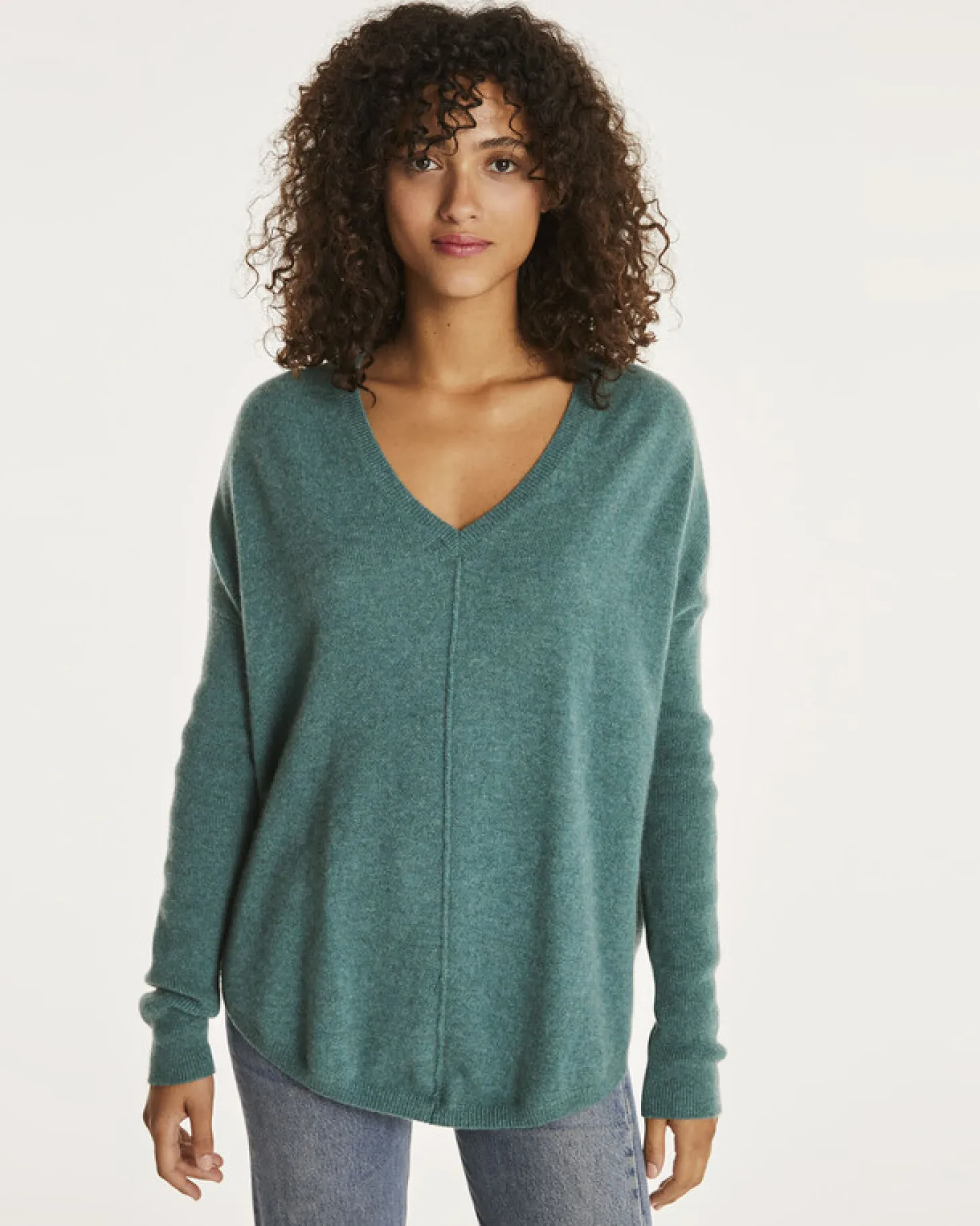 Pull Cachemire Col V Liquette Oversize