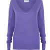 Pull Cachemire Col V Manches Mitaines