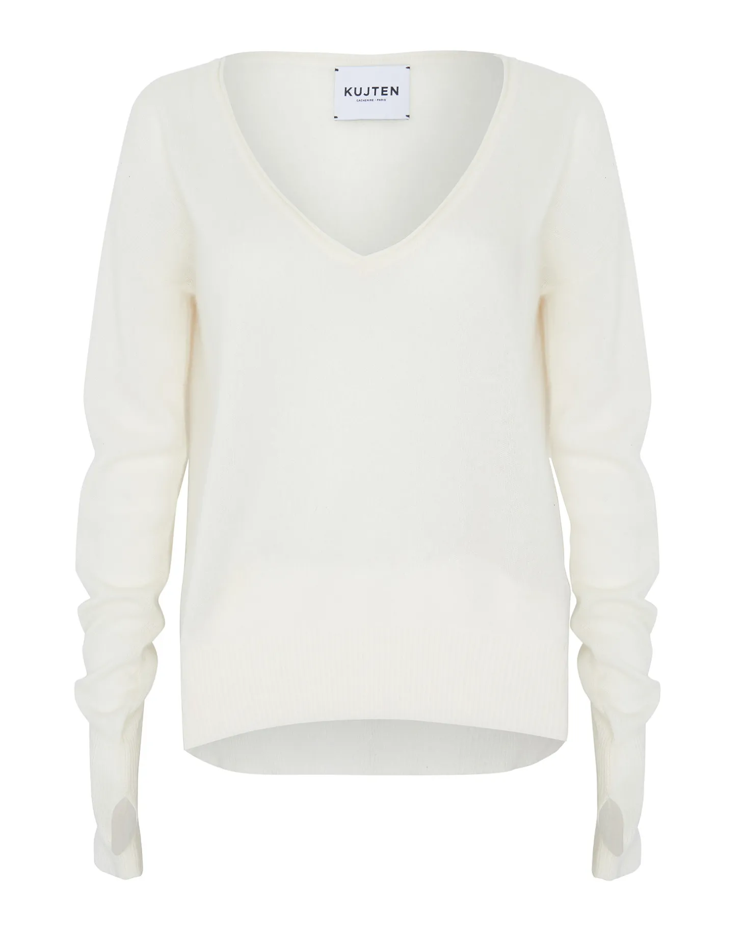 Pull Cachemire Col V Manches Mitaines