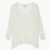 Pull Cachemire Col V Oversize Manche 3/4