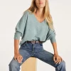 Pull Cachemire Col V Oversize Manche 3/4