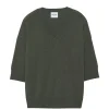 Pull Cachemire Col V Oversize Manche 3/4