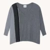 Pull Cachemire Col V Oversize, 2 Fils