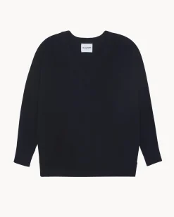 Pull Cachemire Col V Oversize, 2 Fils