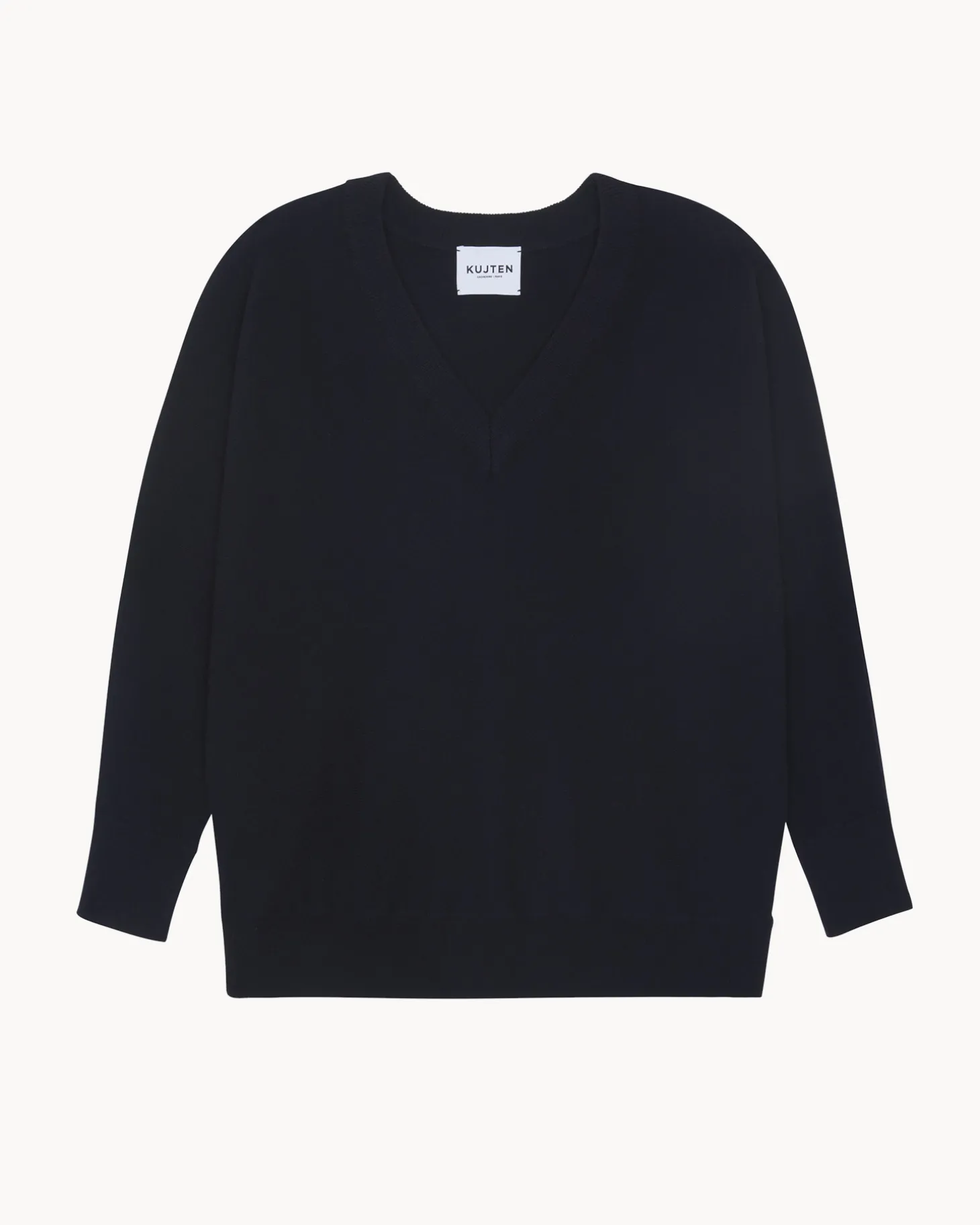 Pull Cachemire Col V Oversize, 2 Fils