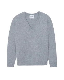 Pull Cachemire Col V Oversize Femme