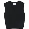 Pull Cachemire Col V Sans Manches Femme