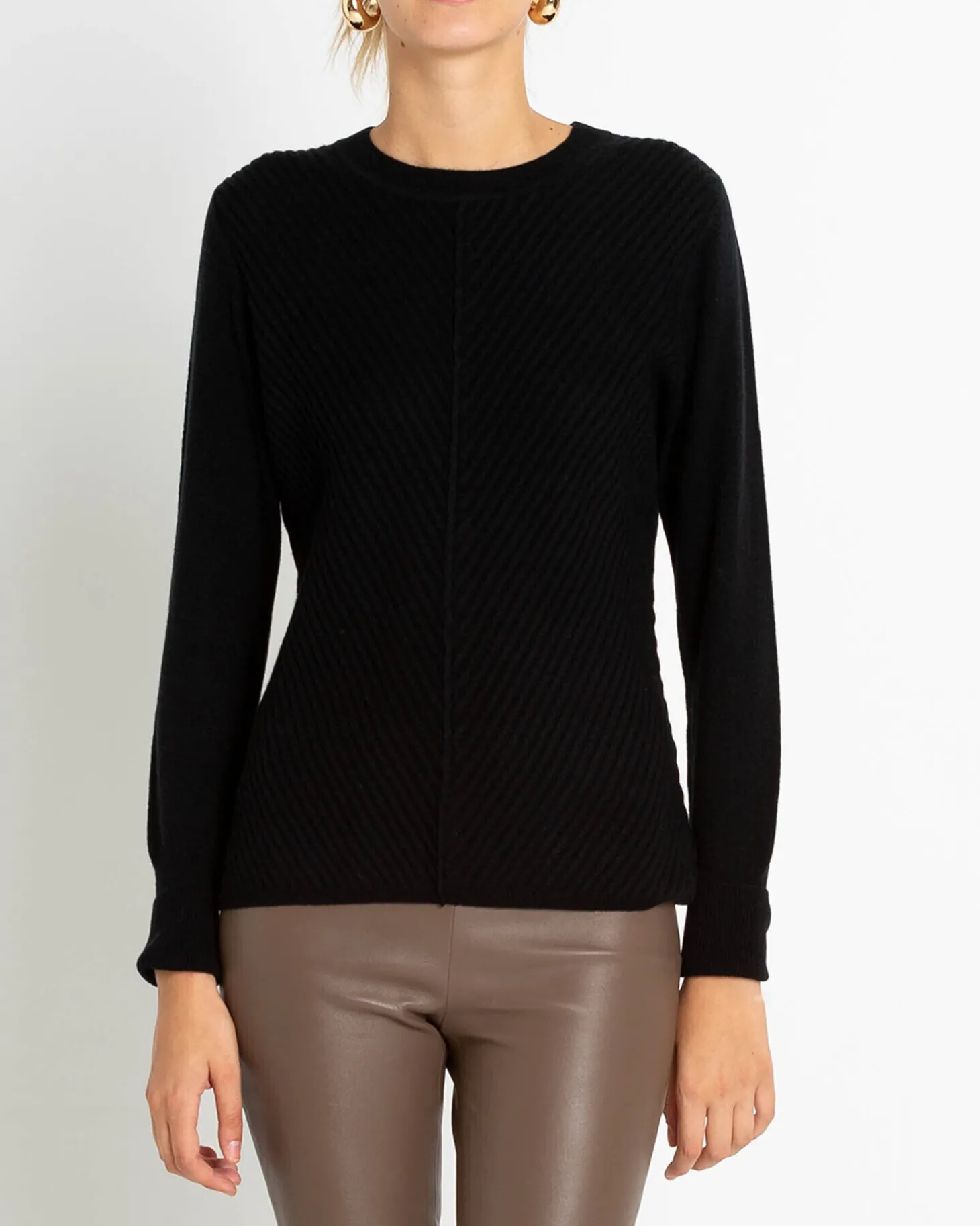 Pull Cachemire Femme Col Rond Chevron