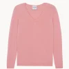 Pull Cachemire Femme Col V Basic, 2 Fils