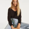 Pull Cachemire Femme Col V Oversize