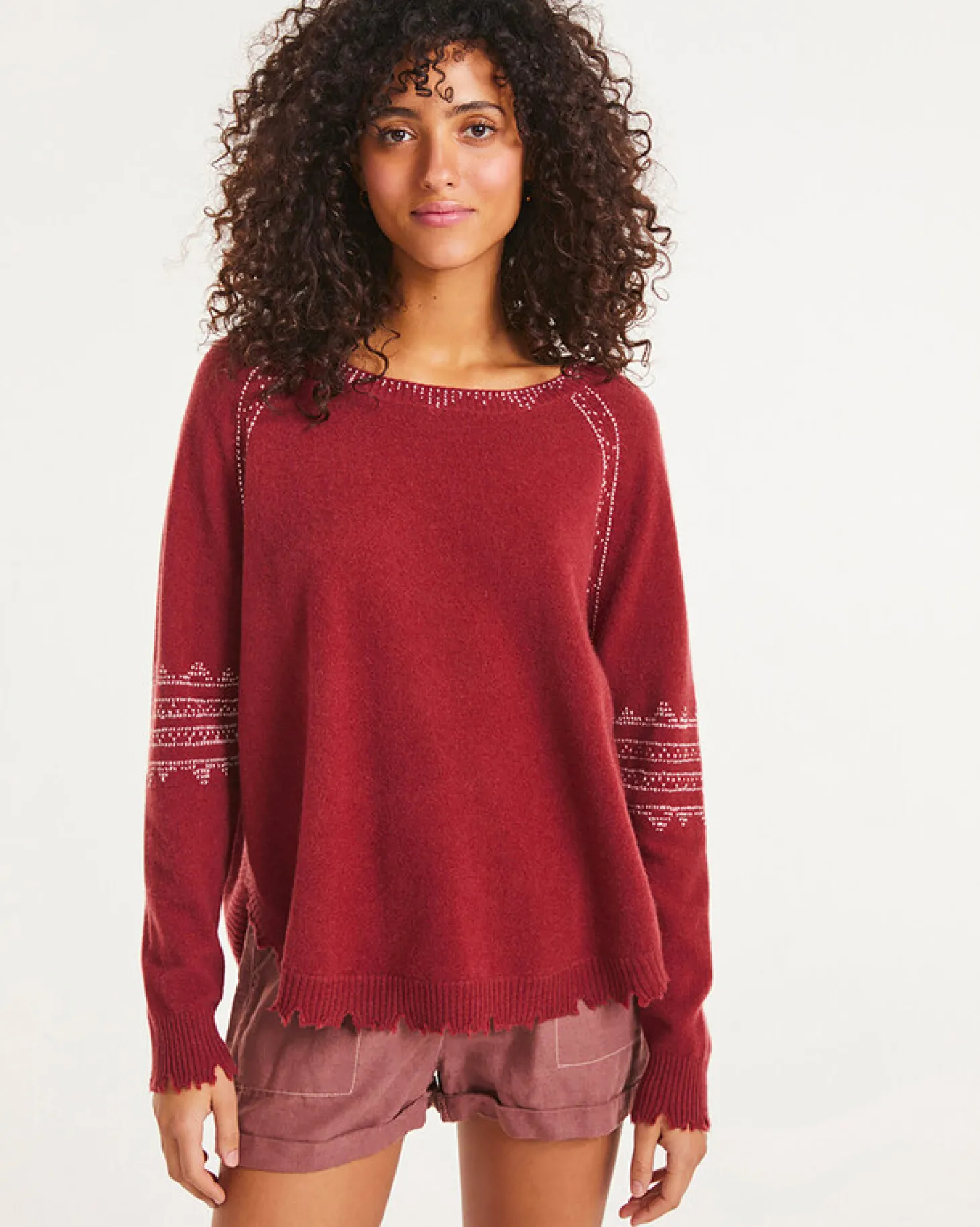 Pull Cachemire Femme Col Rond Broderie